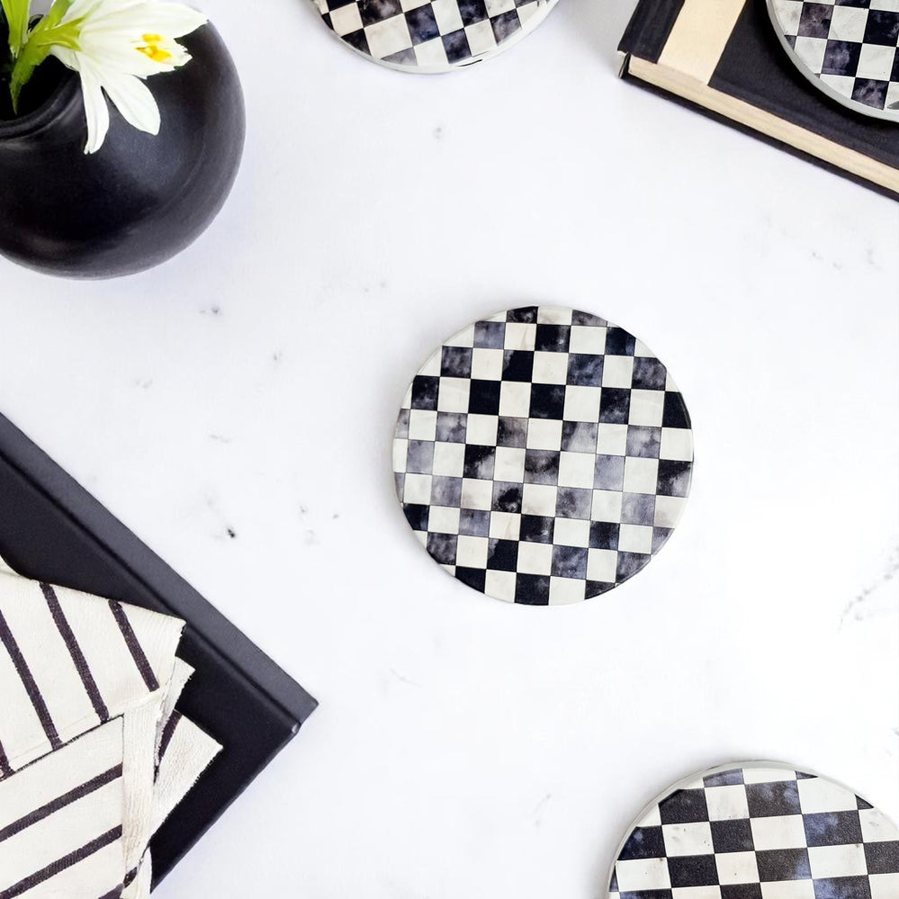Courtly Check Coasters