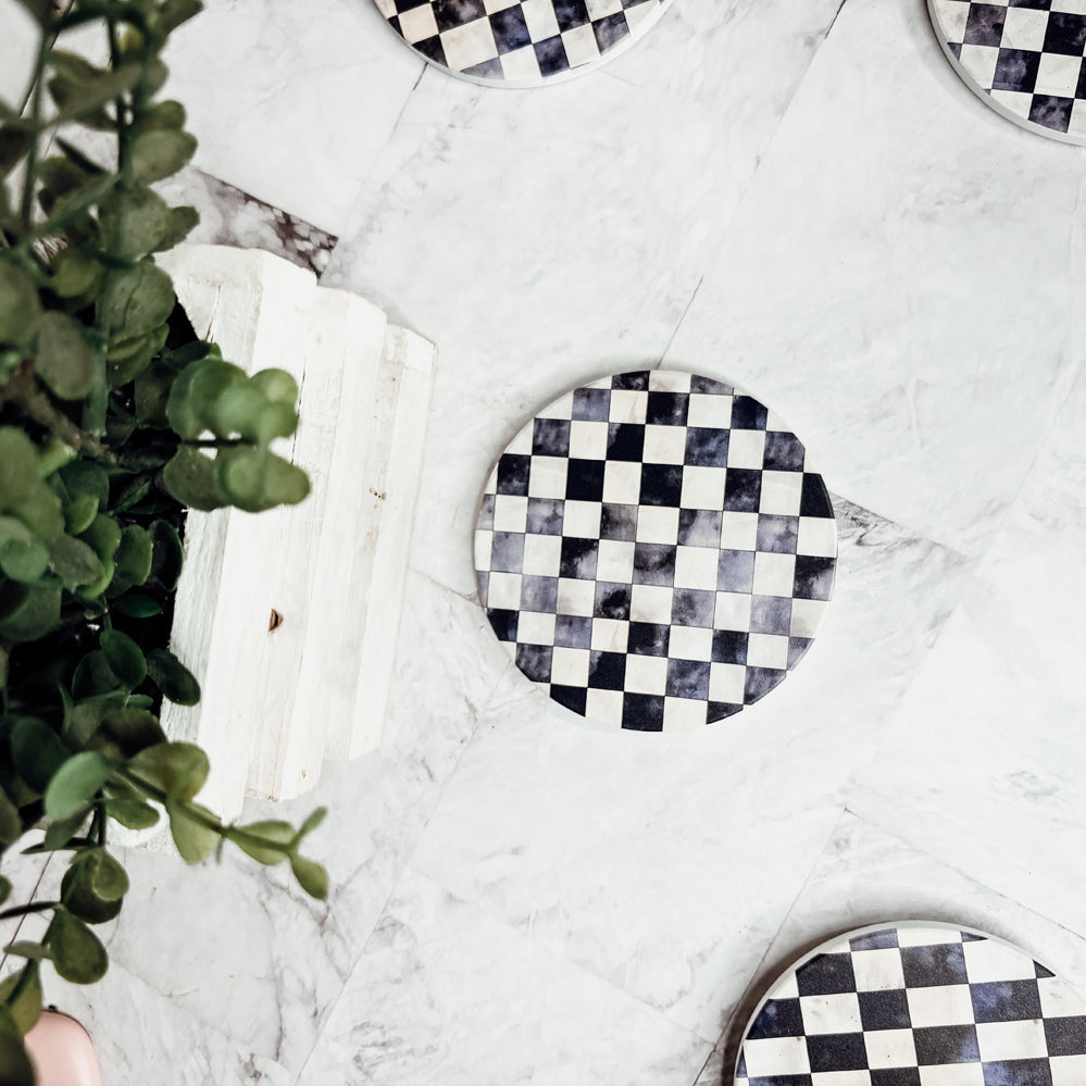 Courtly Check Coasters