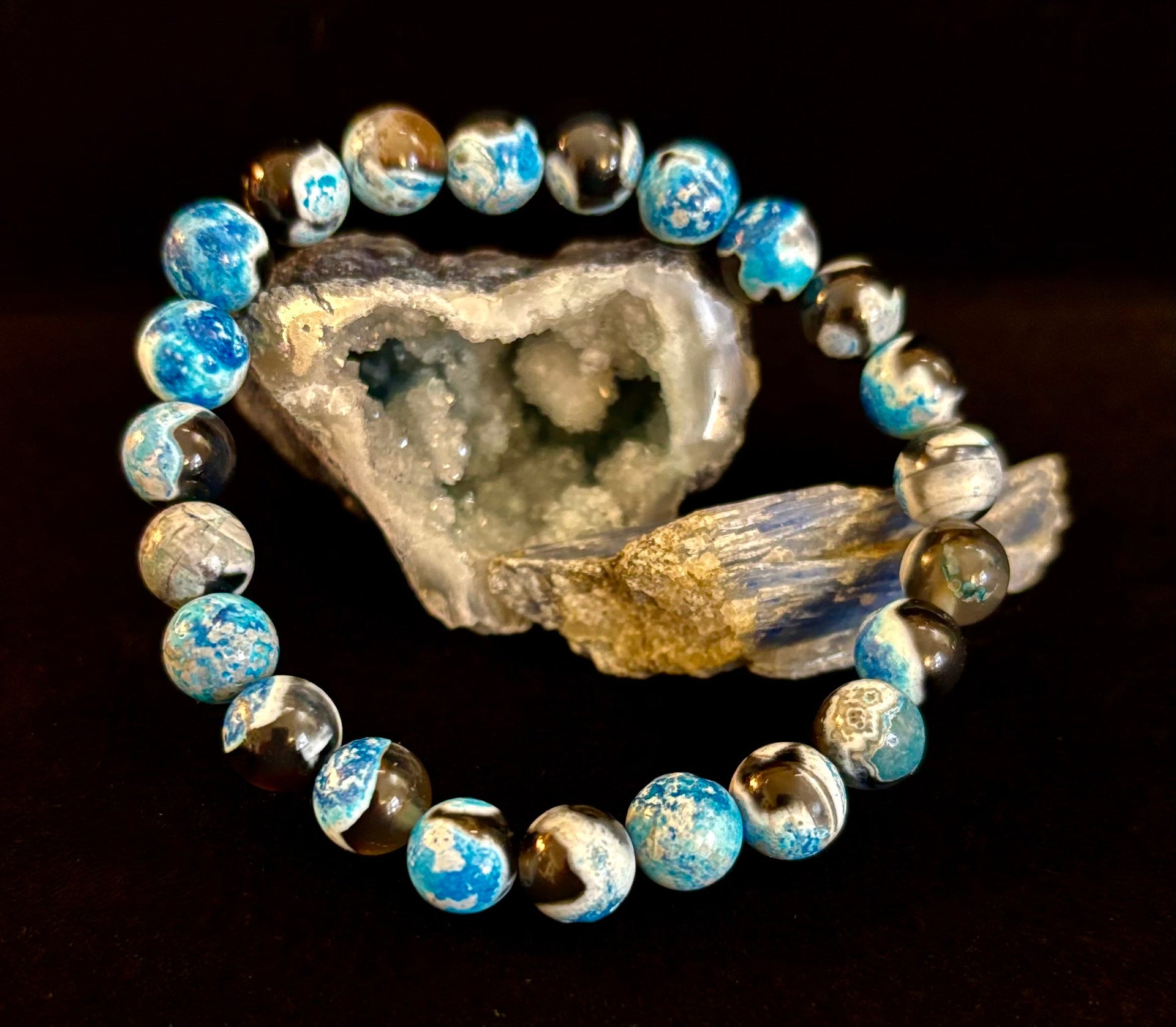 Memory & Focus Bracelet | Natural Bluestone Healing Bracelet for Clarity and Calm