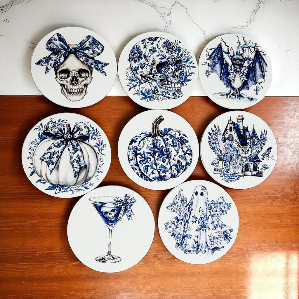 Chinoiserie Halloween Coasters