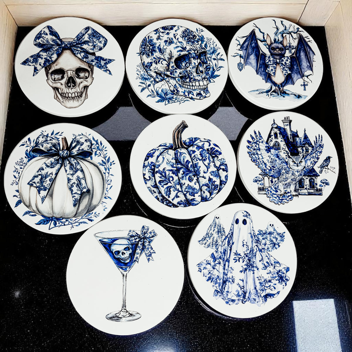 Chinoiserie Halloween Coasters