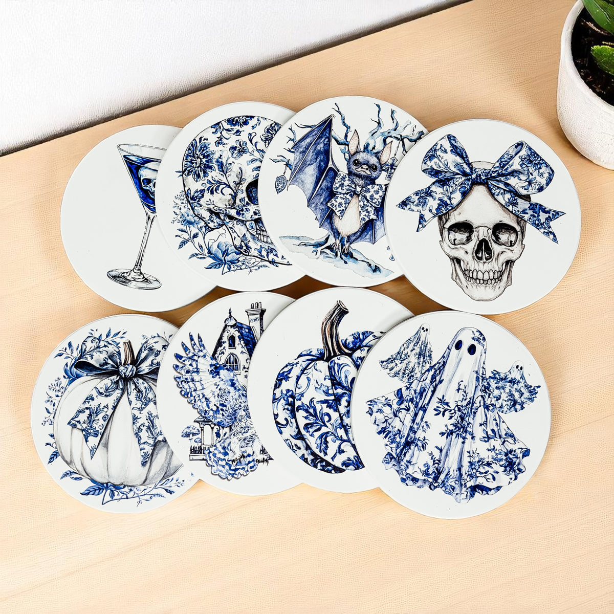 Chinoiserie Halloween Coasters