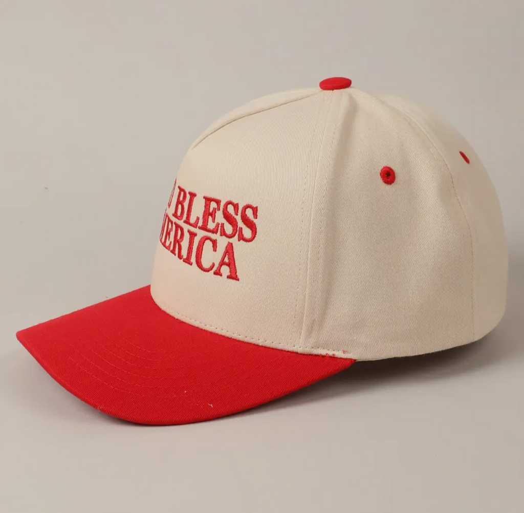 God Bless America Trucker Hat - Unisex Two-Tone Cotton Snapback
