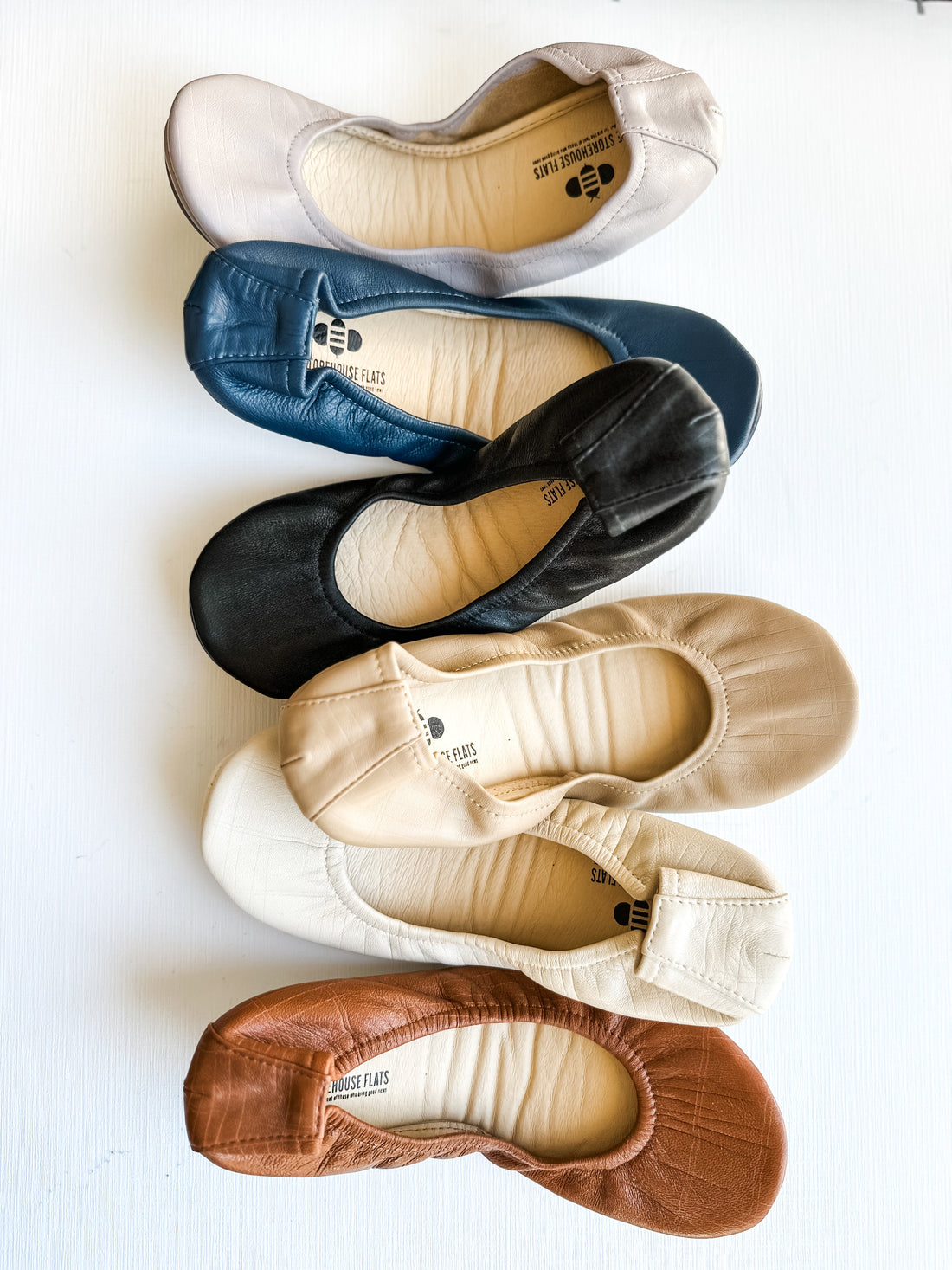 Navy Women's Signature Leather Ballet Flats - Image 4