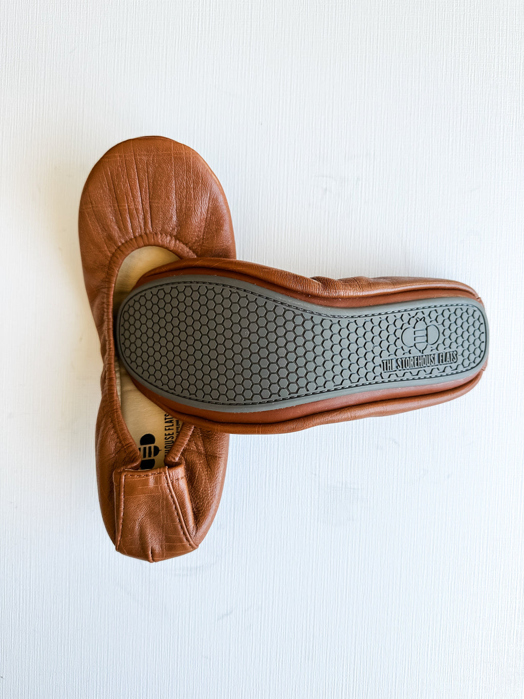 Women's Chestnut Brown Leather Comfortable Ballet Flats - Image 2