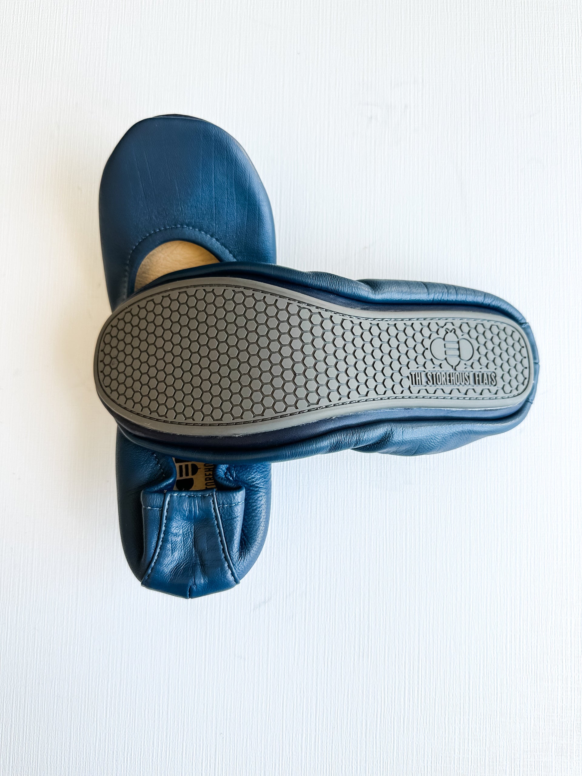 Navy Women's Signature Leather Ballet Flats - Image 2