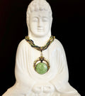 Bohemian Green Goddess Necklace | Handmade Vintage-Inspired Beaded Statement Pendant