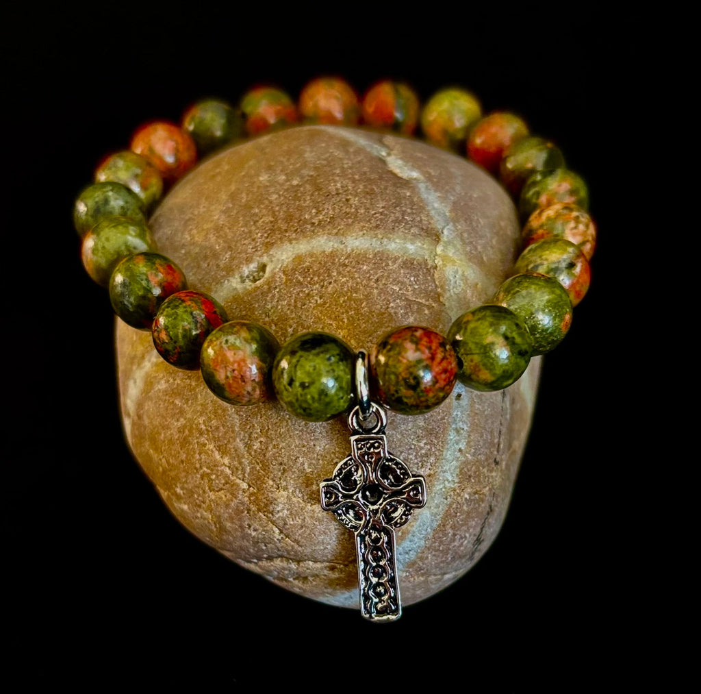 7 Wonders Natural Stone Charm Bracelet Collection | 8mm Healing Gemstone Beads with Silver Charms (Small–Medium Wrists)