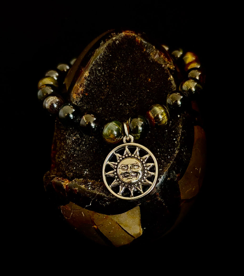 7 Wonders Natural Stone Charm Bracelet Collection | 8mm Healing Gemstone Beads with Silver Charms (Small–Medium Wrists)