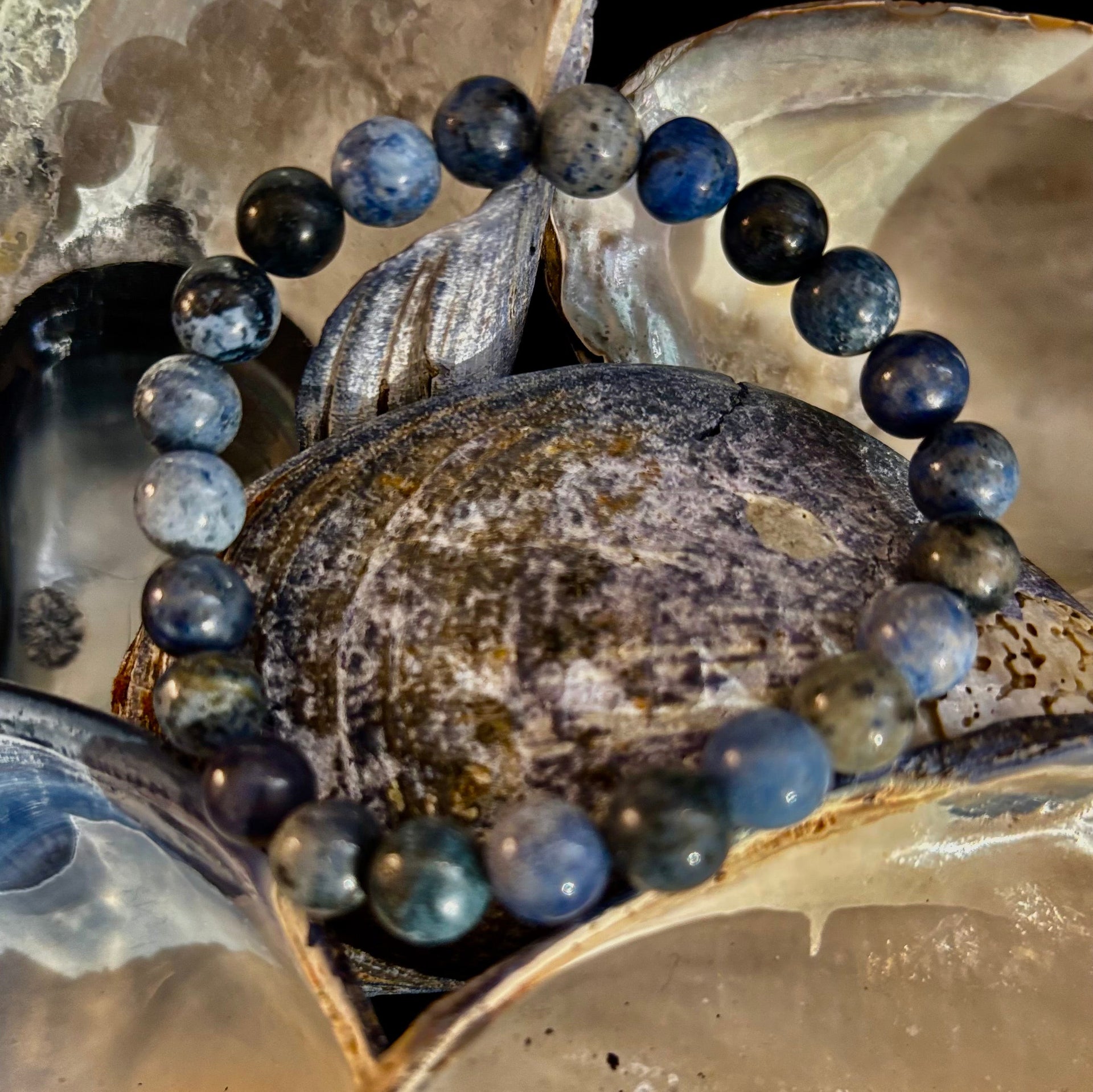 Dumortierite Natural Stone Bracelet | 8mm Blue Gemstone Beads for Focus & Inner Strength (Small to Medium Wrists)