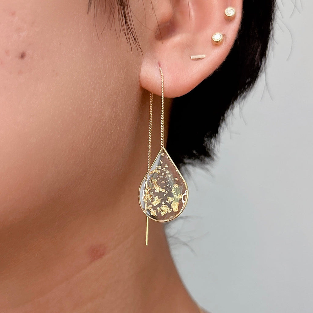 Anh Thư Gold Ear Threaders – Minimalist Statement Drops