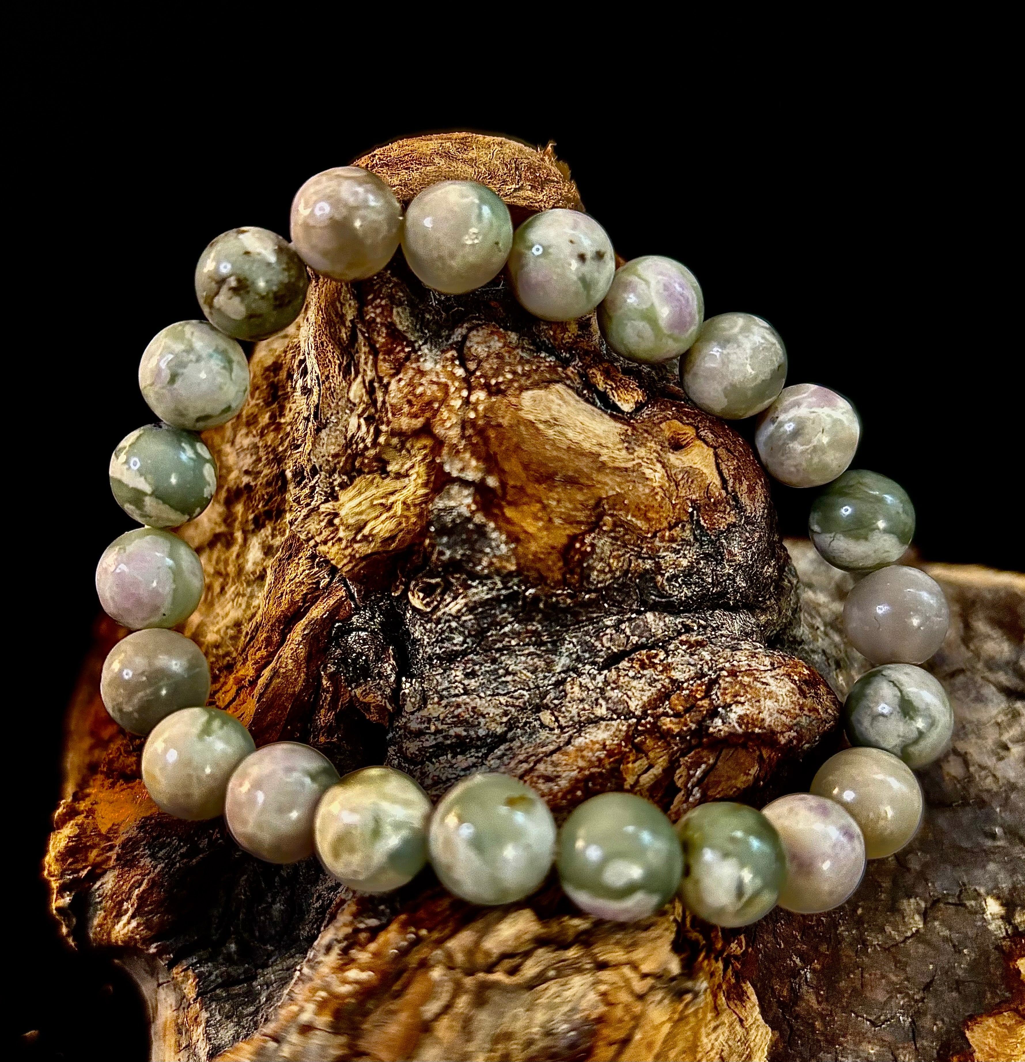 Peace Jade Healing Bracelet – 8mm Calming Stone for Medium Wrists