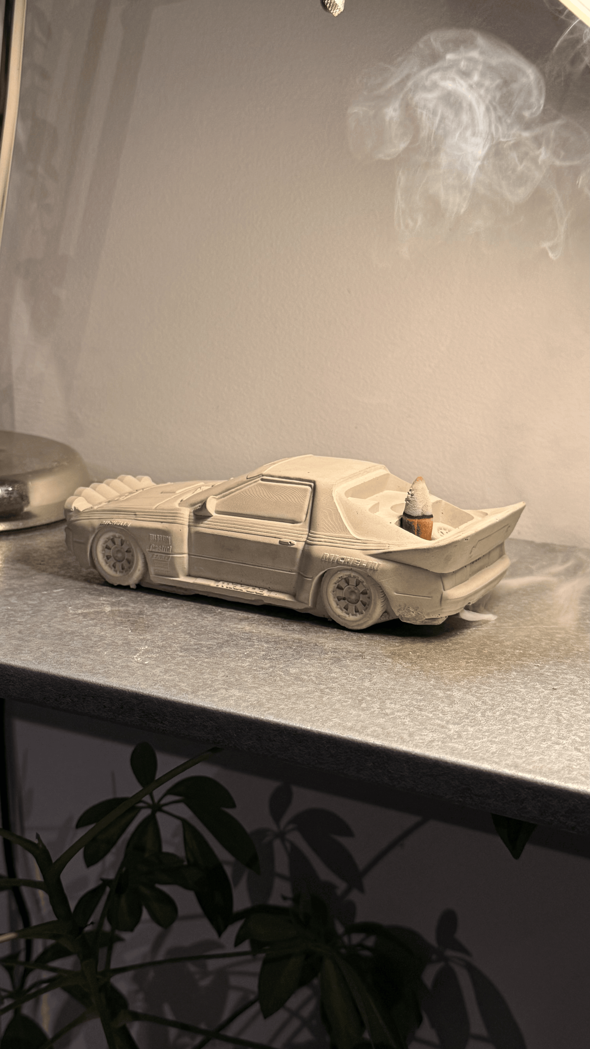 Rally RX-7 Concrete Backflow Incense Burner Automotive Decor