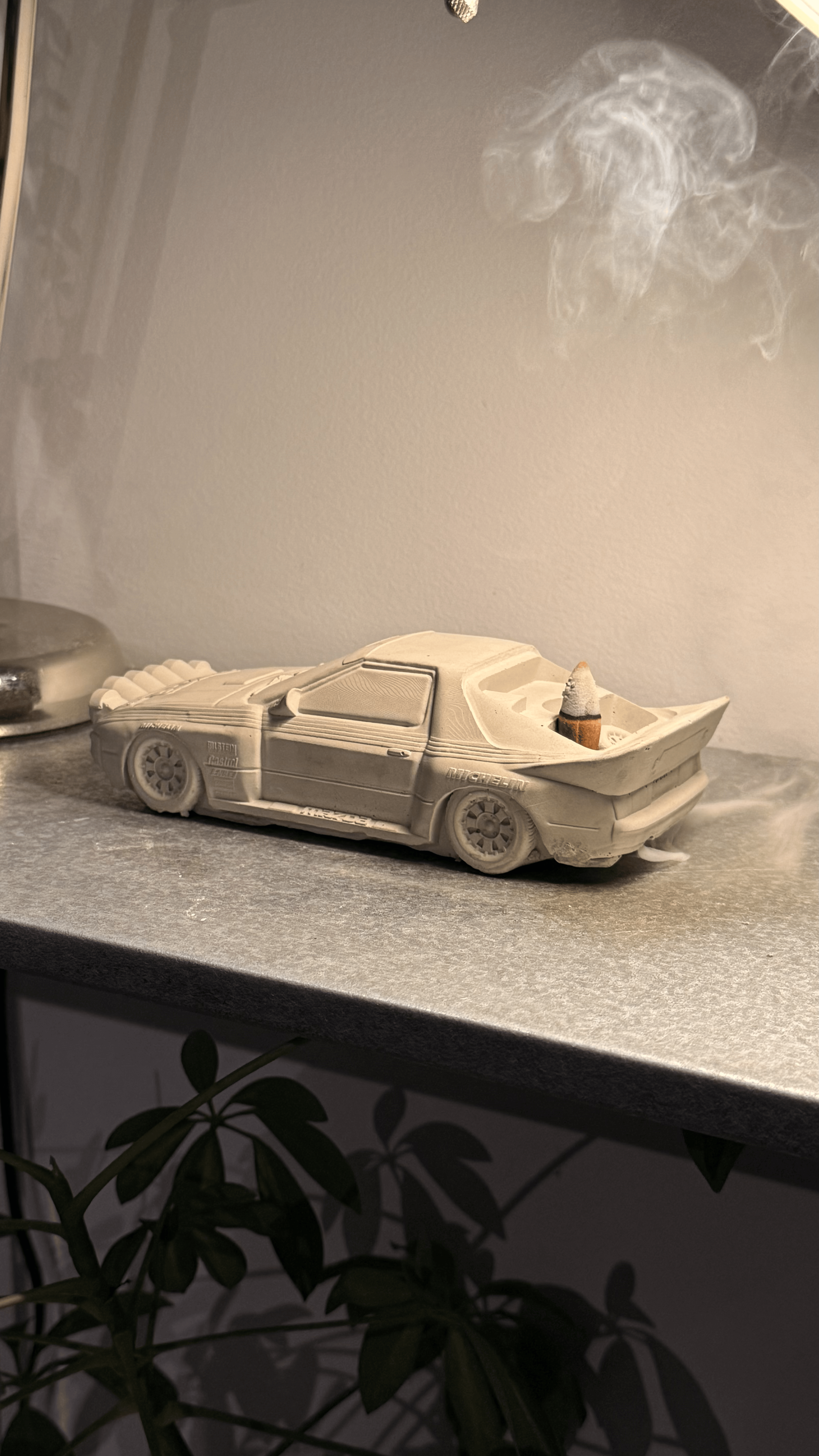 Rally RX-7 Concrete Backflow Incense Burner Automotive Decor