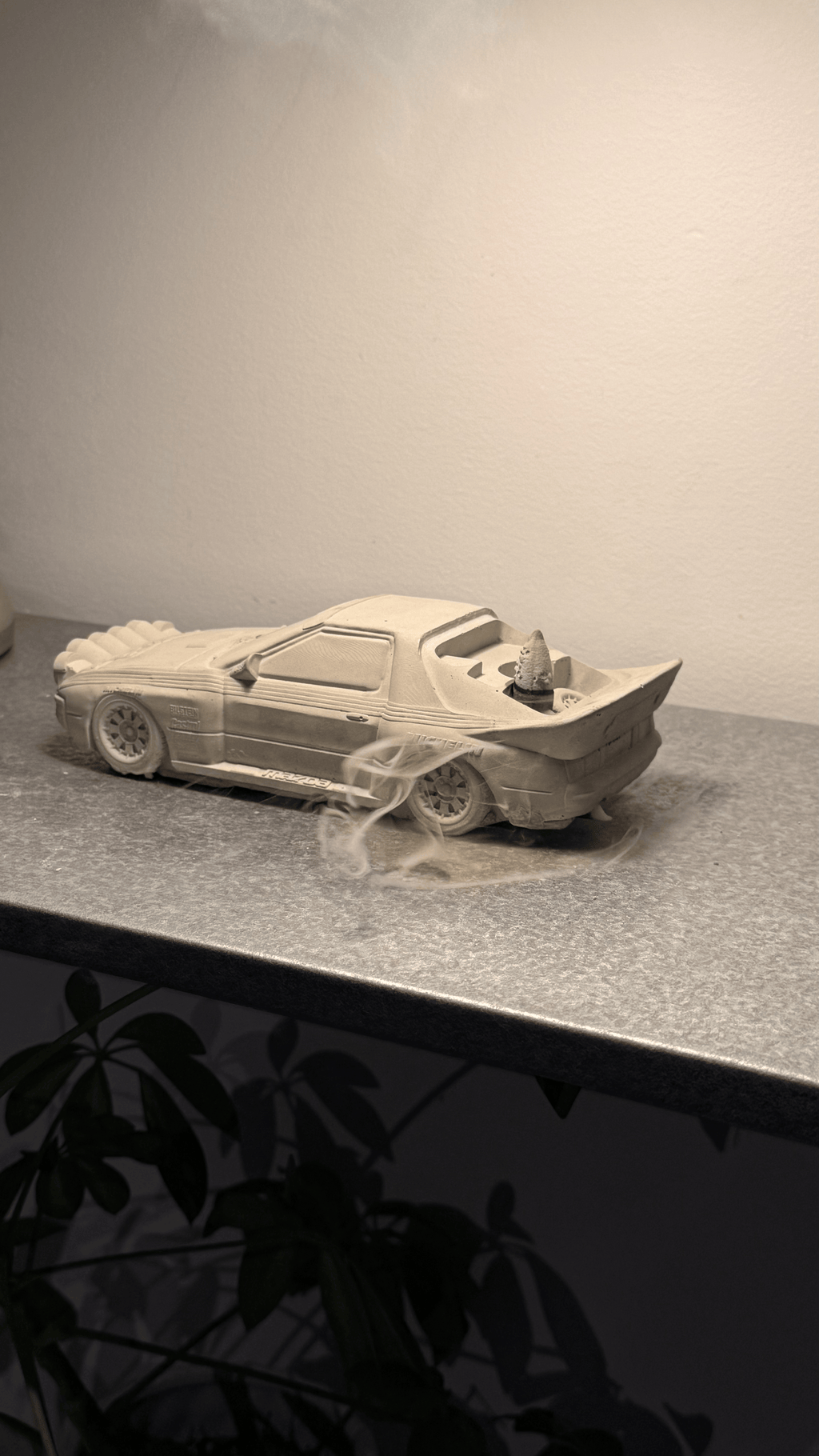 Rally RX-7 Concrete Backflow Incense Burner Automotive Decor