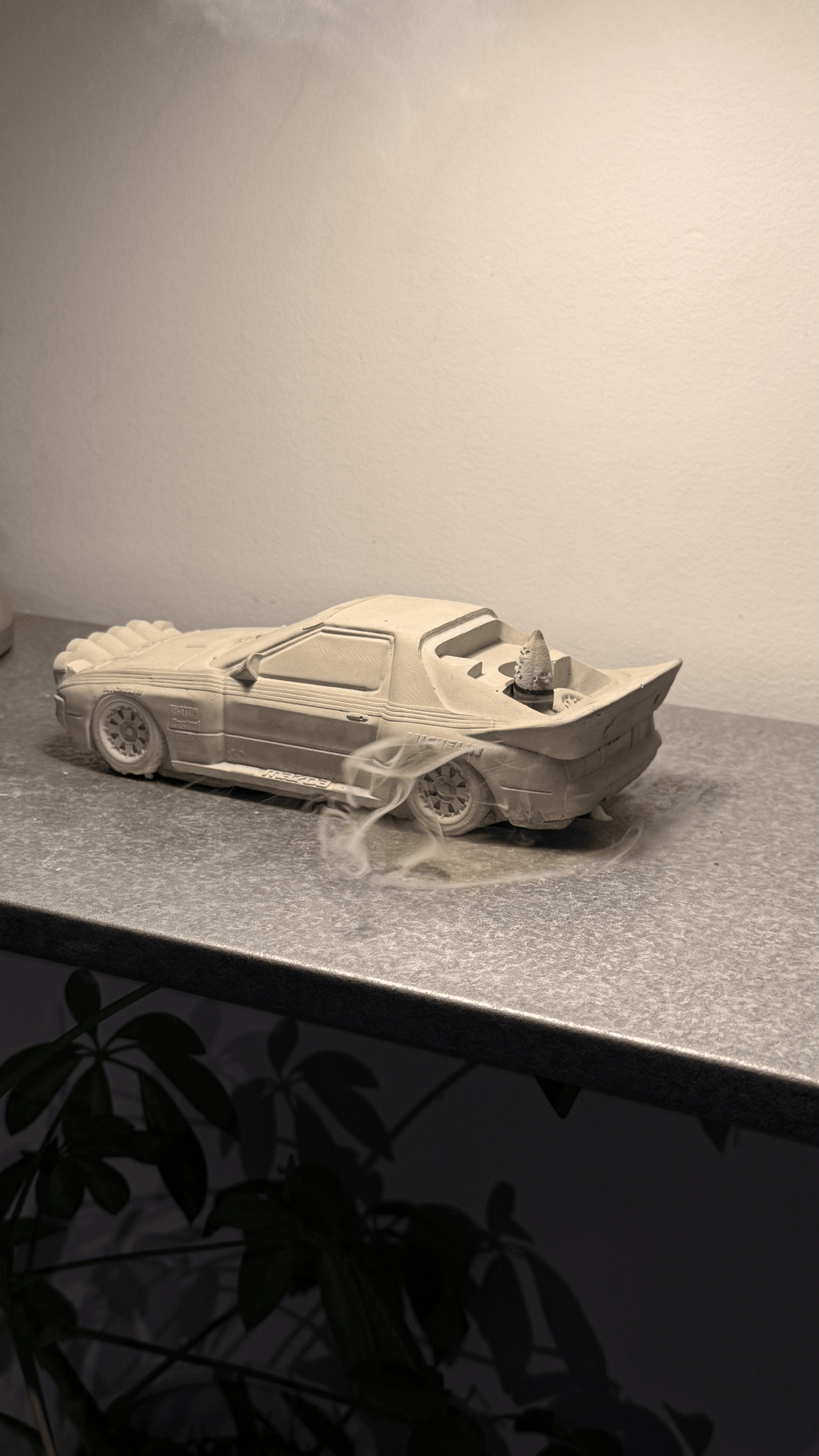 Rally RX-7 Concrete Backflow Incense Burner Automotive Decor