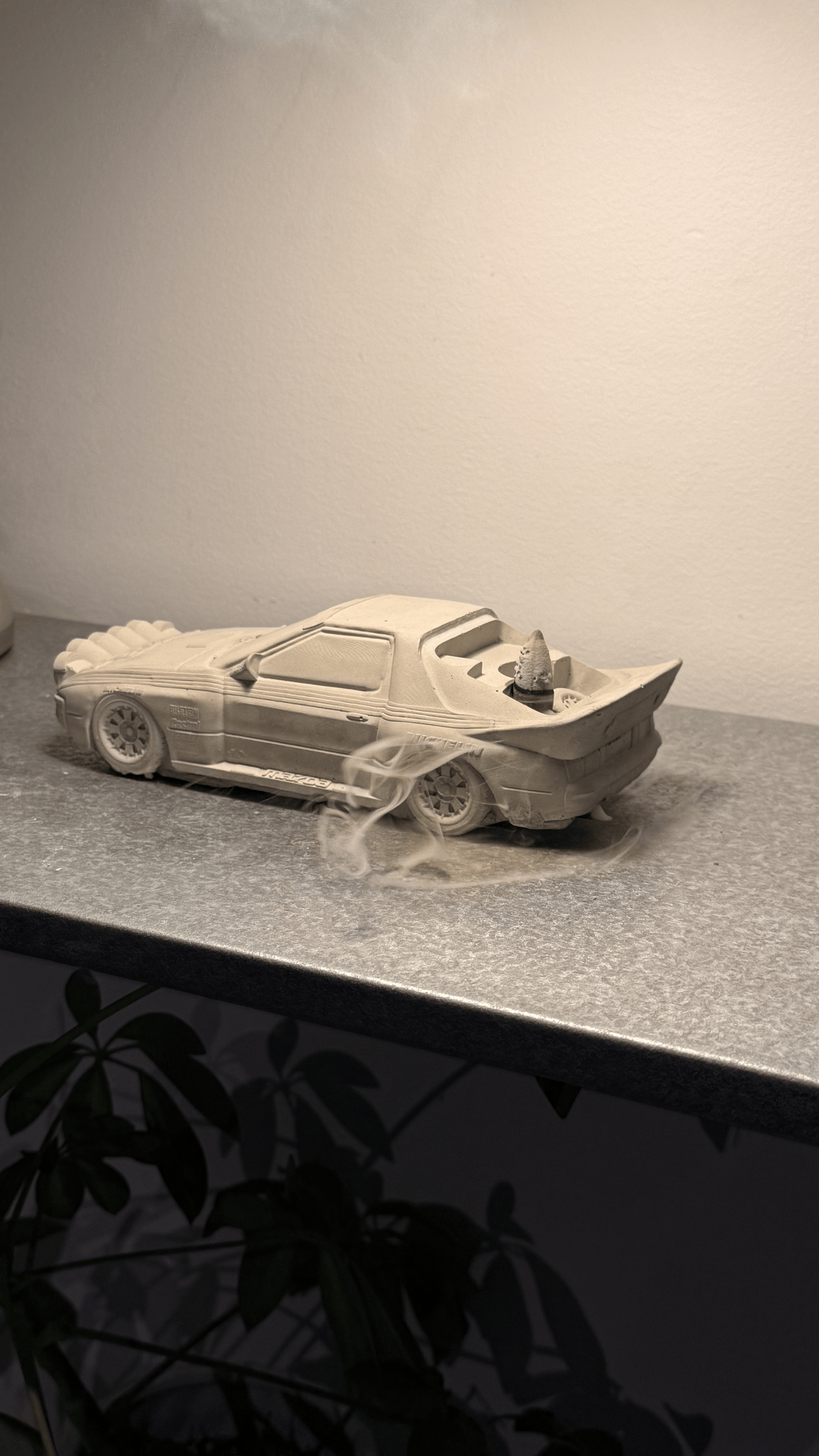 Rally RX-7 Concrete Backflow Incense Burner Automotive Decor