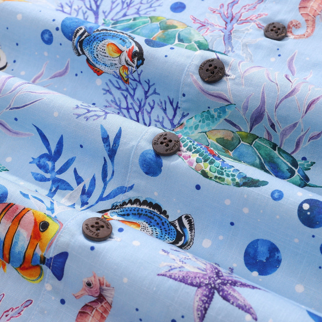 Vintage Underwater World Hawaiian Shirt for Men Sea Turtle Print