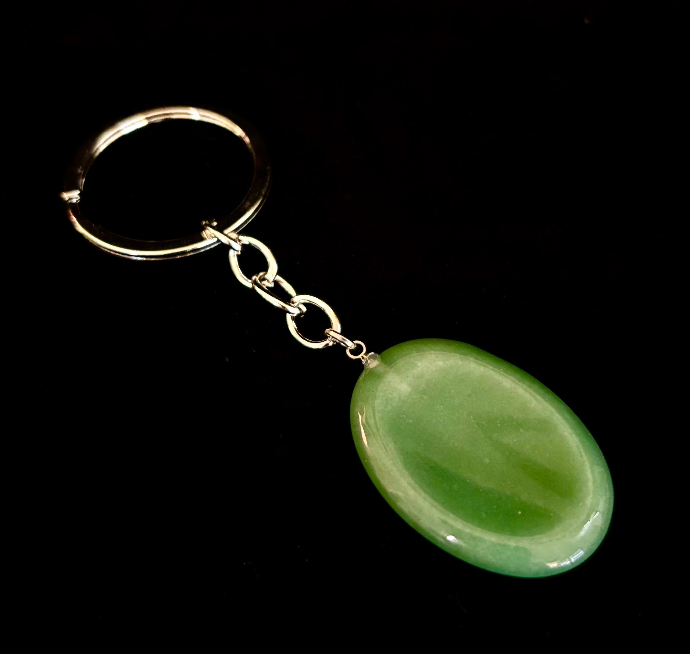 Natural Crystal Worry Stone Keychain – Amethyst, Clear Quartz, Obsidian, Tiger’s Eye, Green Aventurine & Rose Quartz (1.25”)