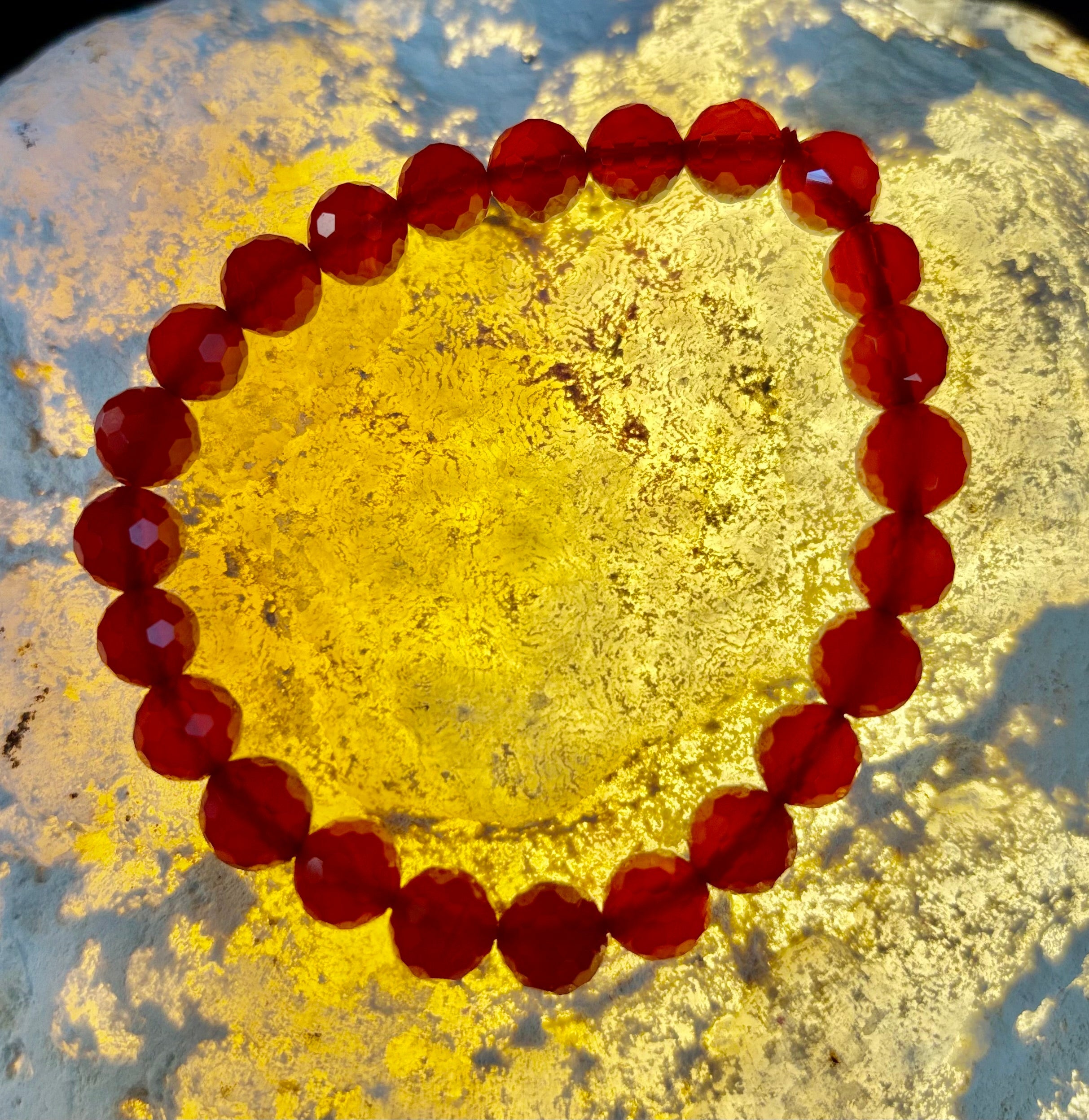 Red Agate Polyhedral Power Bracelet – Strength, Grounding & Vitality (8mm, Small–Medium Wrist)