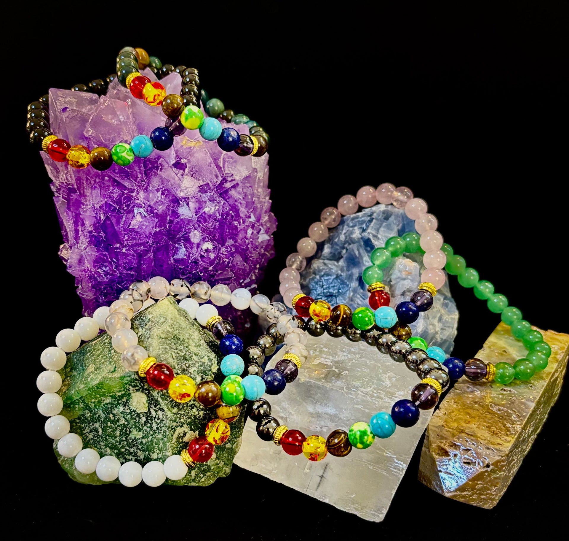🌈 7 Chakra Bracelets for 7 Days – Complete Weekly Energy Set (Gift Box)