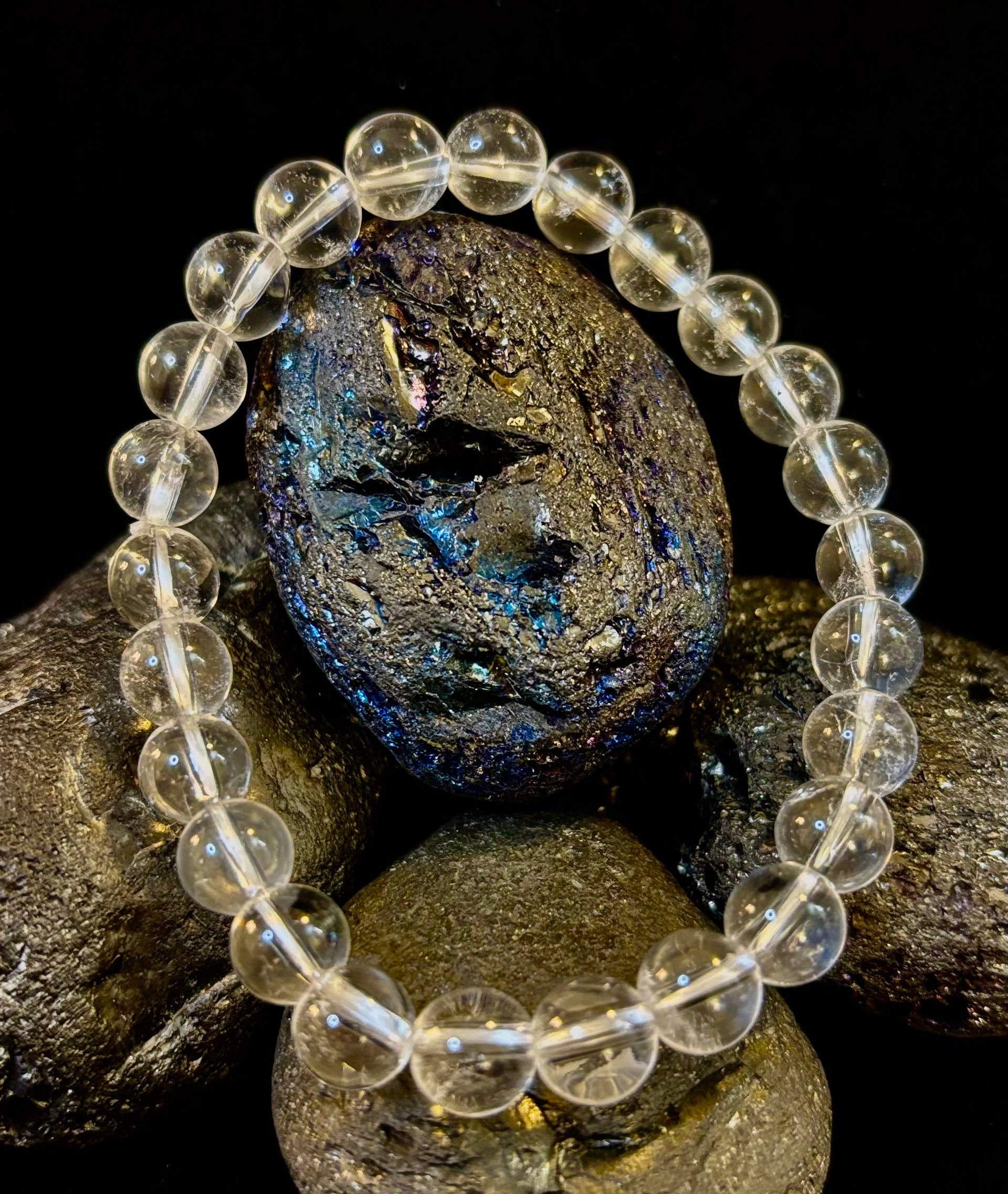 Clear Quartz Clarity Bracelet – 8mm Natural Crystal (Medium Wrists)
