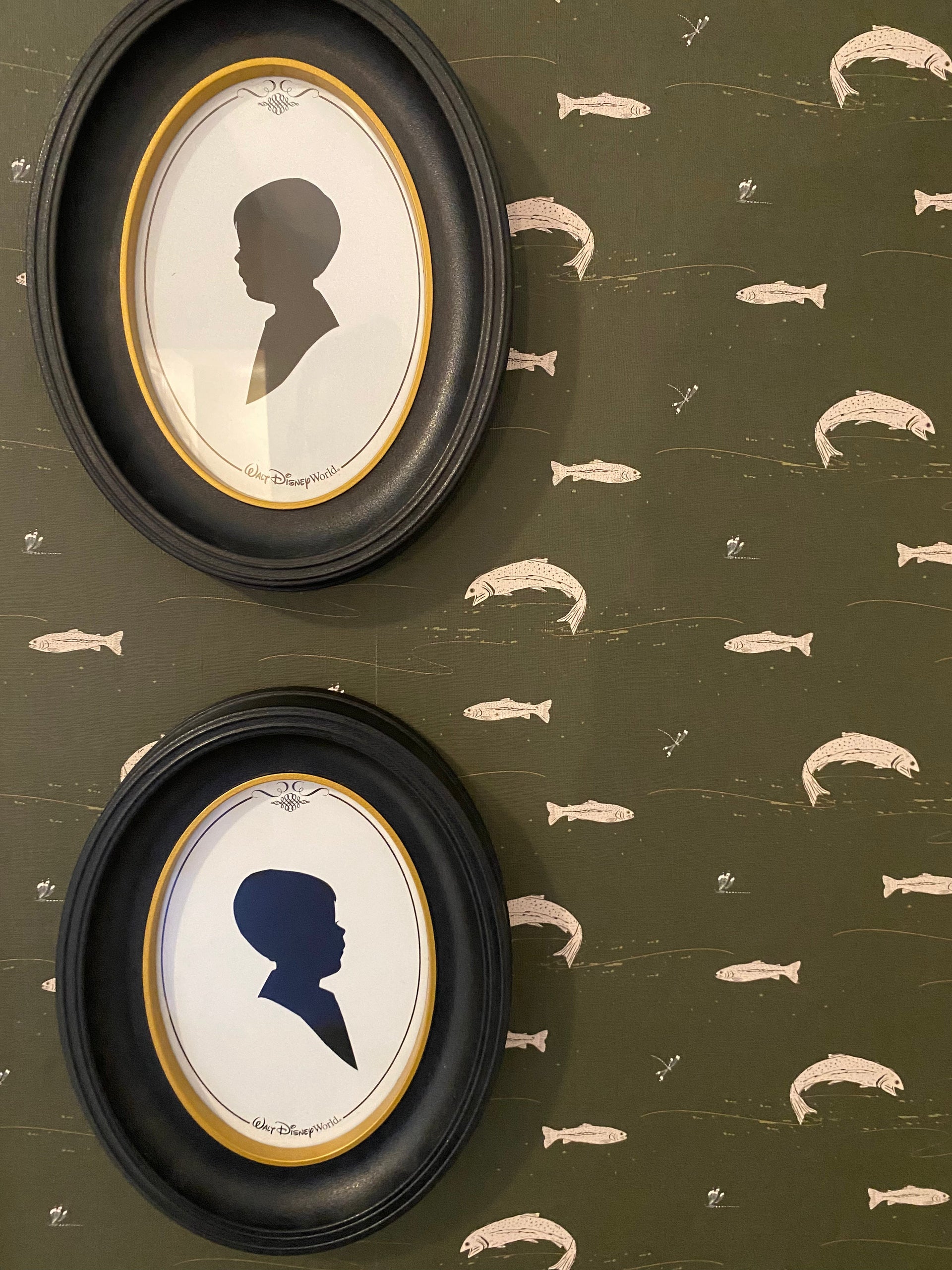 Trout Animal Print Removable Wallpaper in Dark-Green & Brown