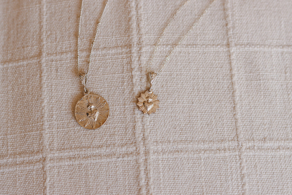 Most Sacred Heart Scalloped Necklace in Silver