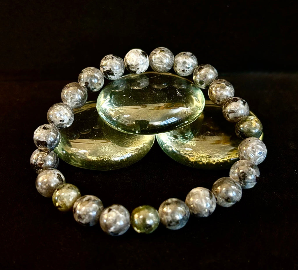 Larvikite 8mm Reiki-Infused Protection & Manifestation Bracelet (Medium-Large Wrists)