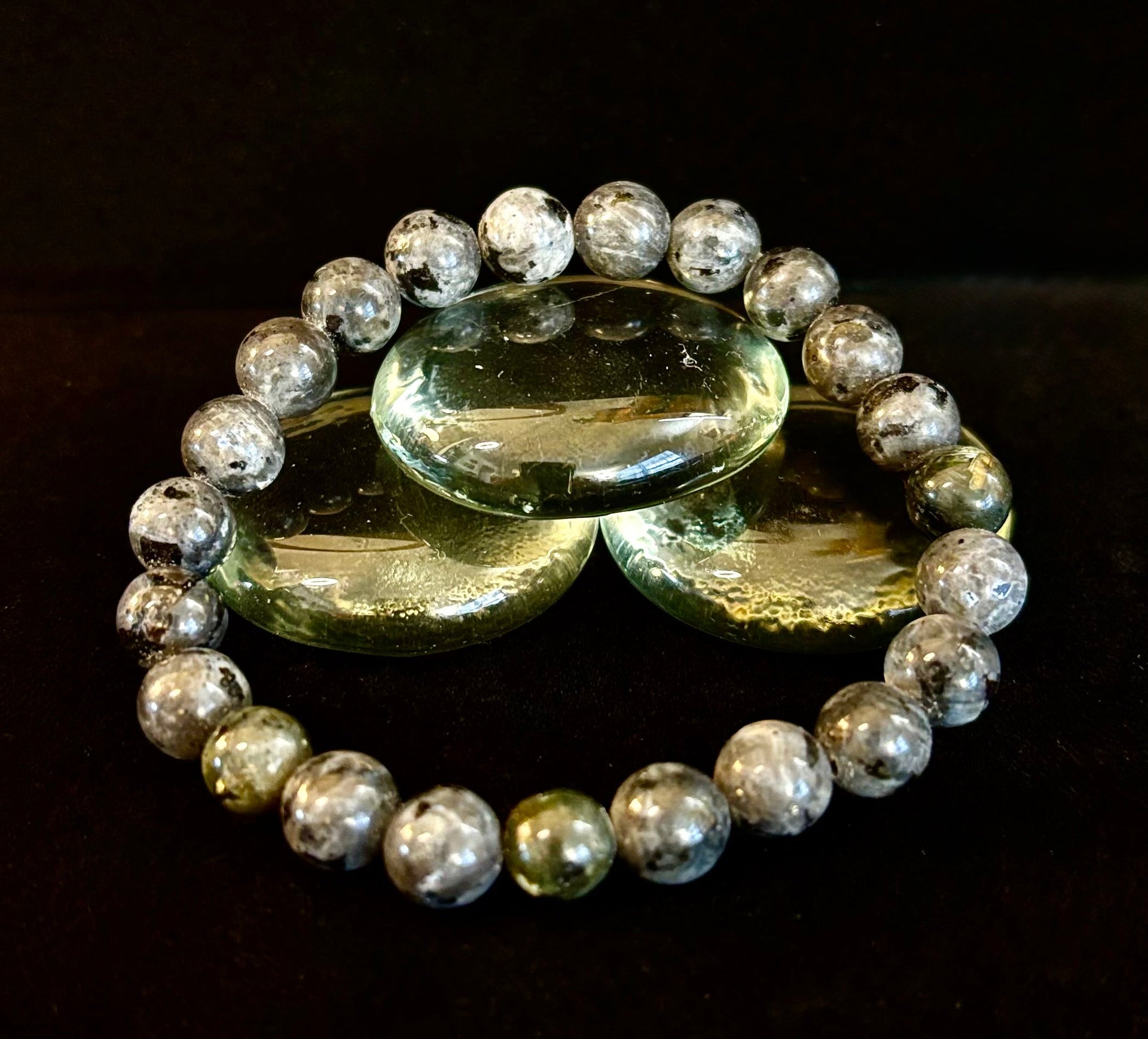 Larvikite 8mm Reiki-Infused Protection & Manifestation Bracelet (Medium-Large Wrists)