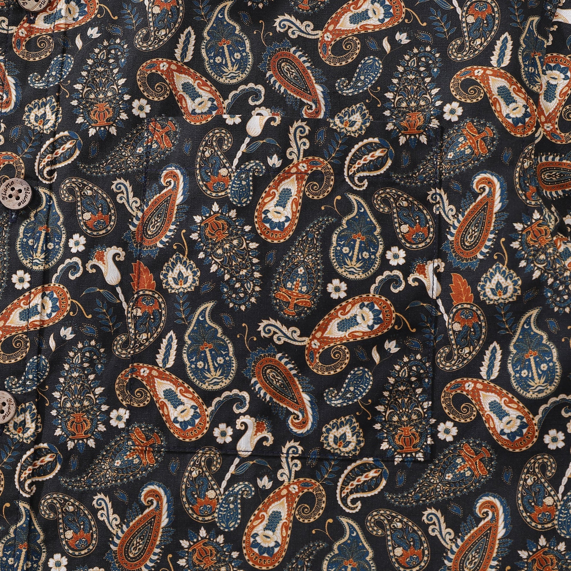 Vintage Cotton Hawaiian Shirt Terracotta Paisley Aloha Button-Down