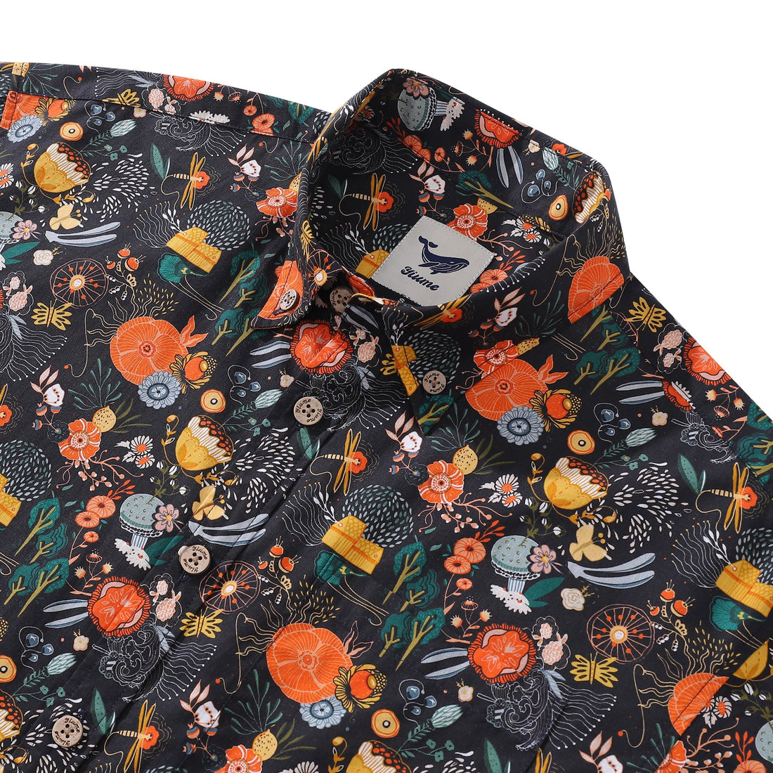 Men's Floral Hawaiian Shirt: Secret Garden Cotton Aloha Shirt
