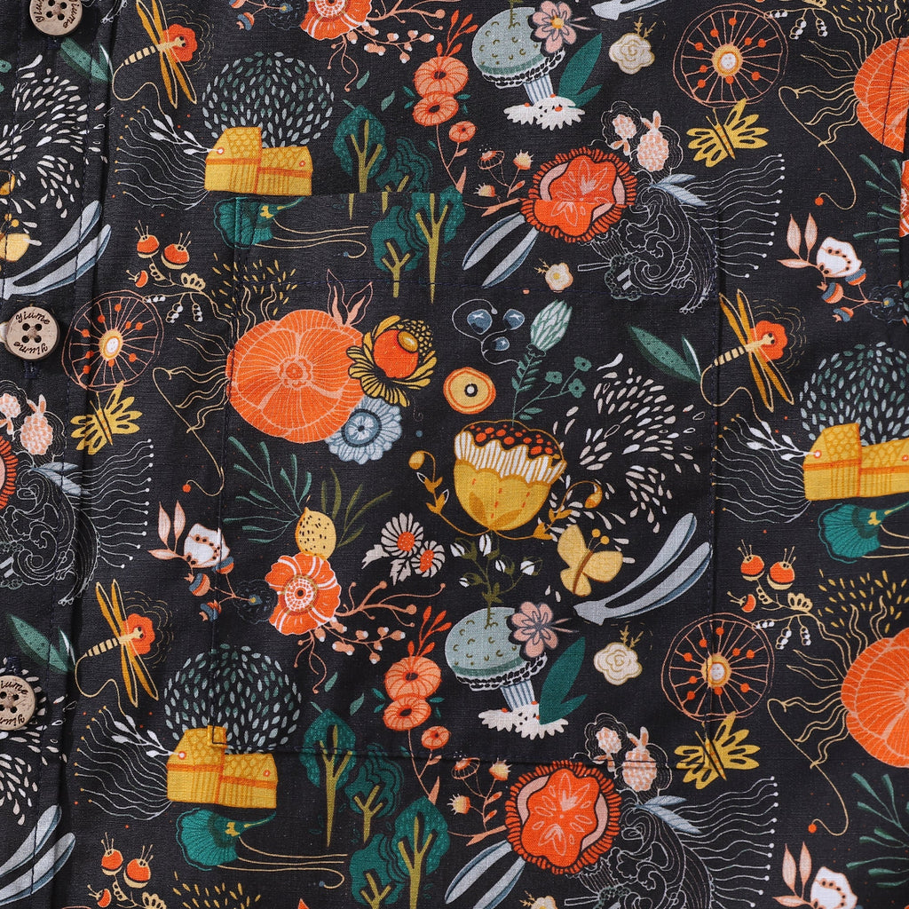 Men's Floral Hawaiian Shirt: Secret Garden Cotton Aloha Shirt