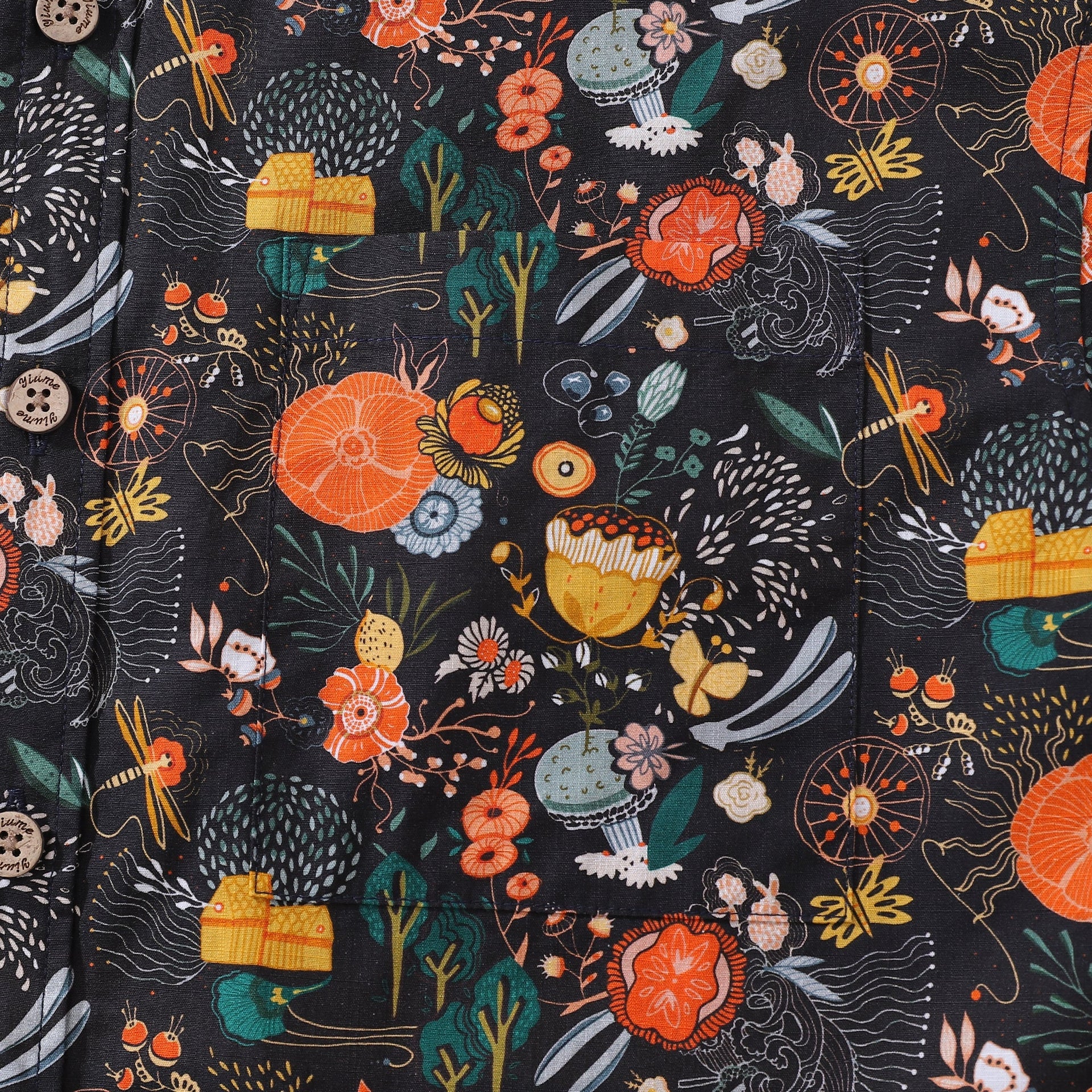 Men's Floral Hawaiian Shirt: Secret Garden Cotton Aloha Shirt