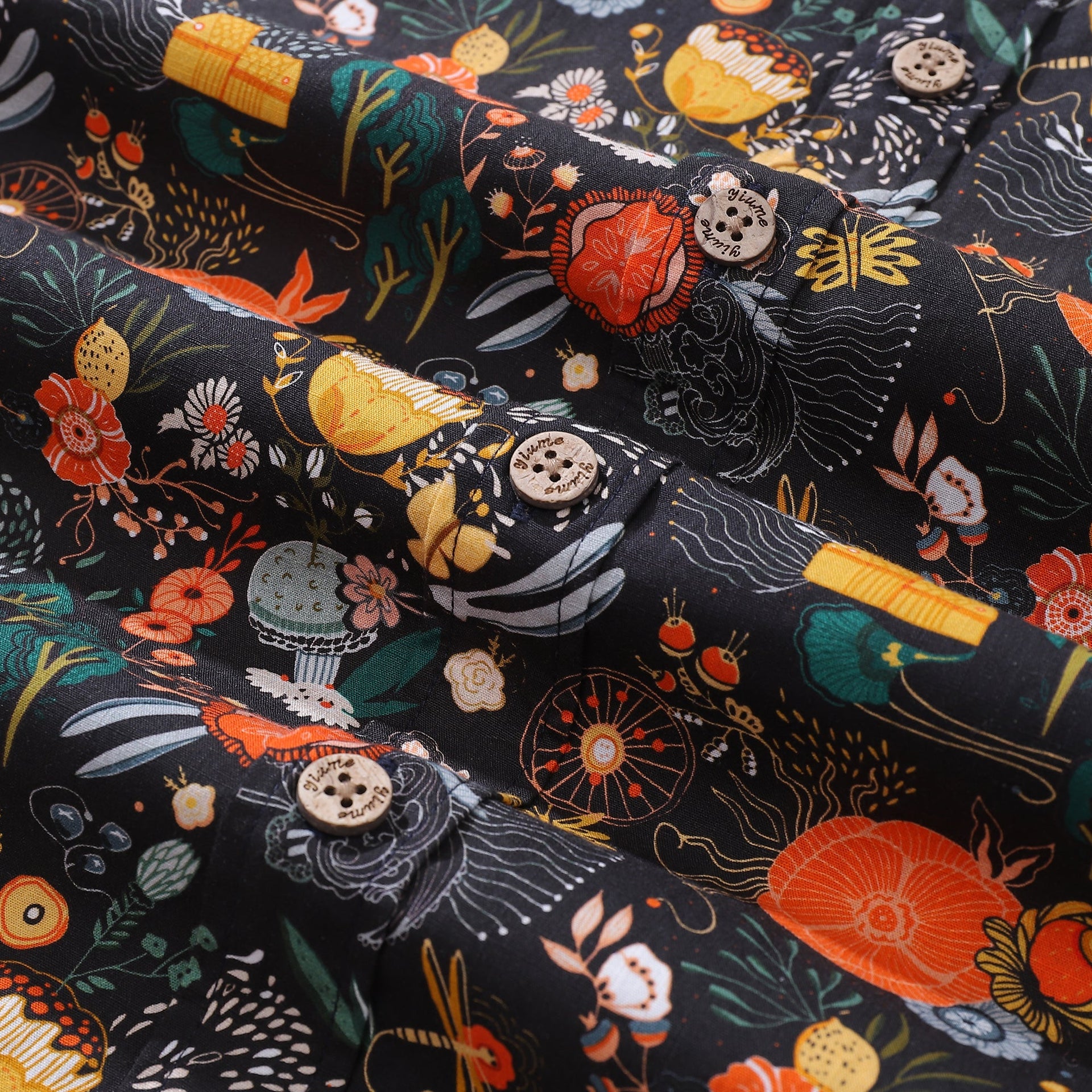 Men's Floral Hawaiian Shirt: Secret Garden Cotton Aloha Shirt