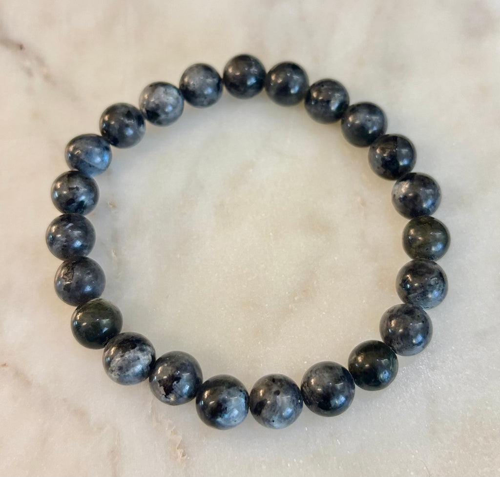 Larvikite 8mm Reiki-Infused Protection & Manifestation Bracelet (Medium-Large Wrists)
