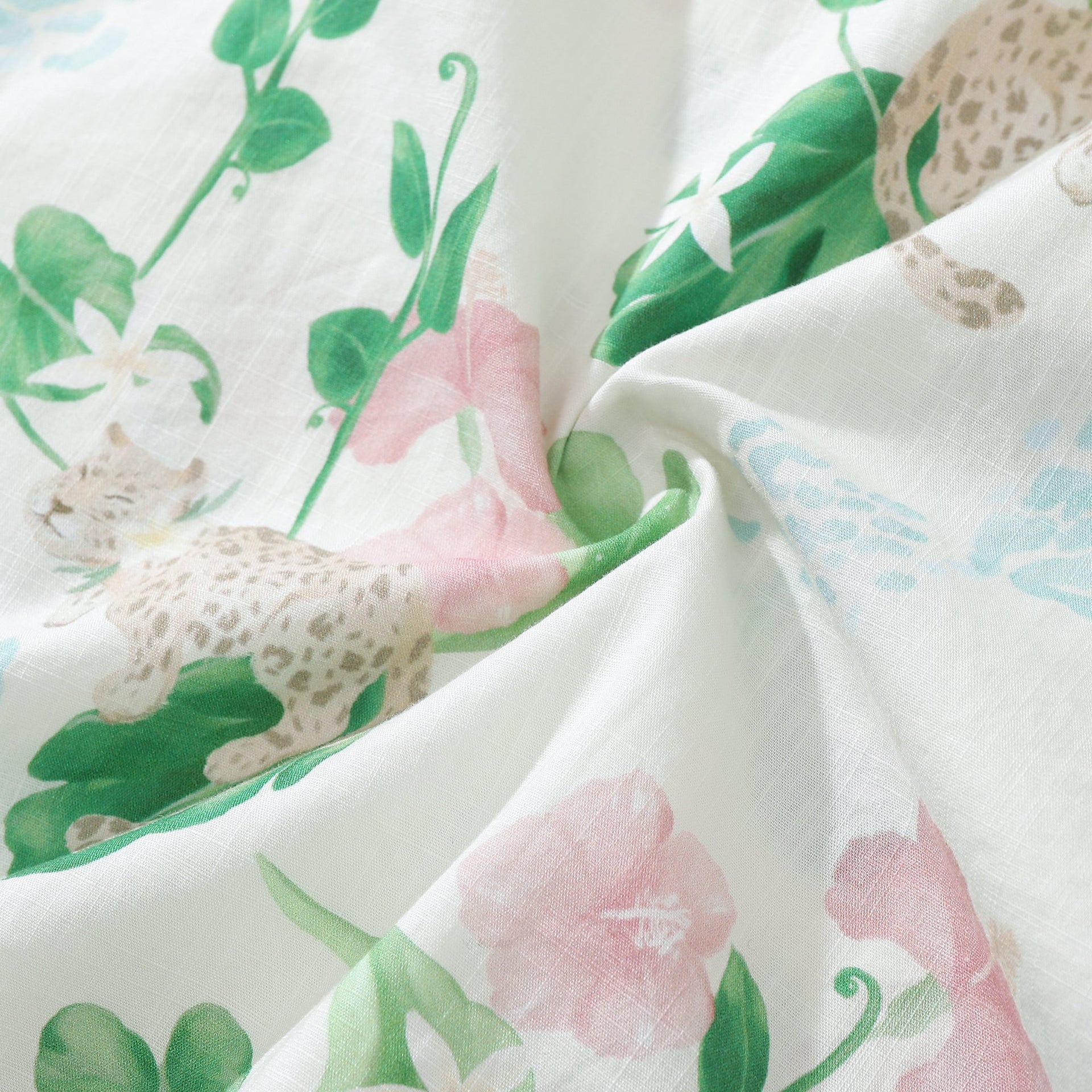 Tropical Leopard and Hibiscus Short Sleeve Resort Shirt