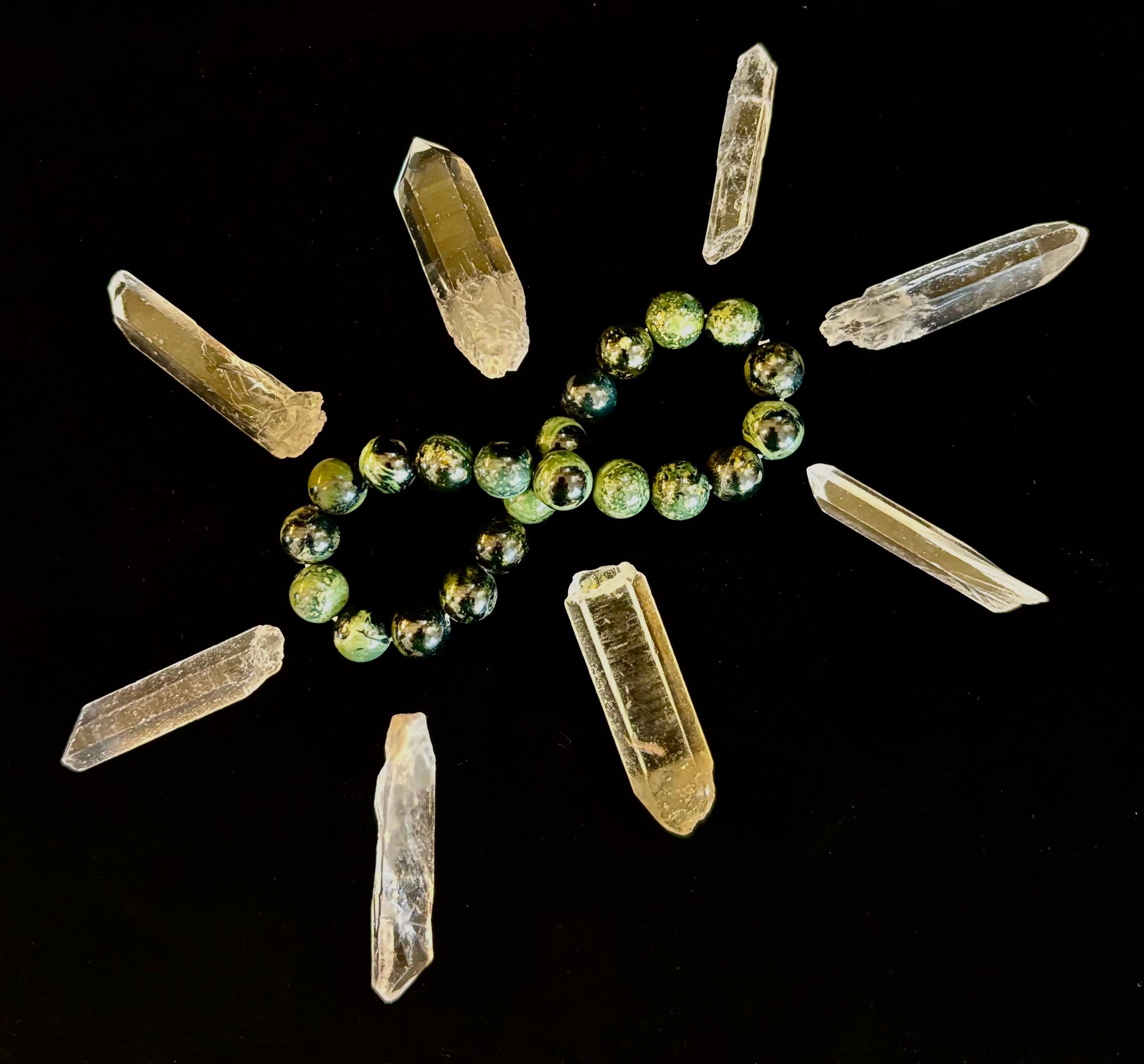 Kambaba Jasper 8mm Reiki-Infused Peace & Manifestation Bracelet (Medium-Large Wrists)