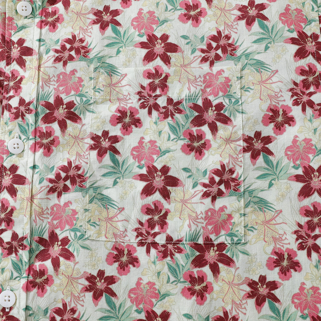 Men's Floral Hibiscus Vintage Print Hawaiian Aloha Shirt