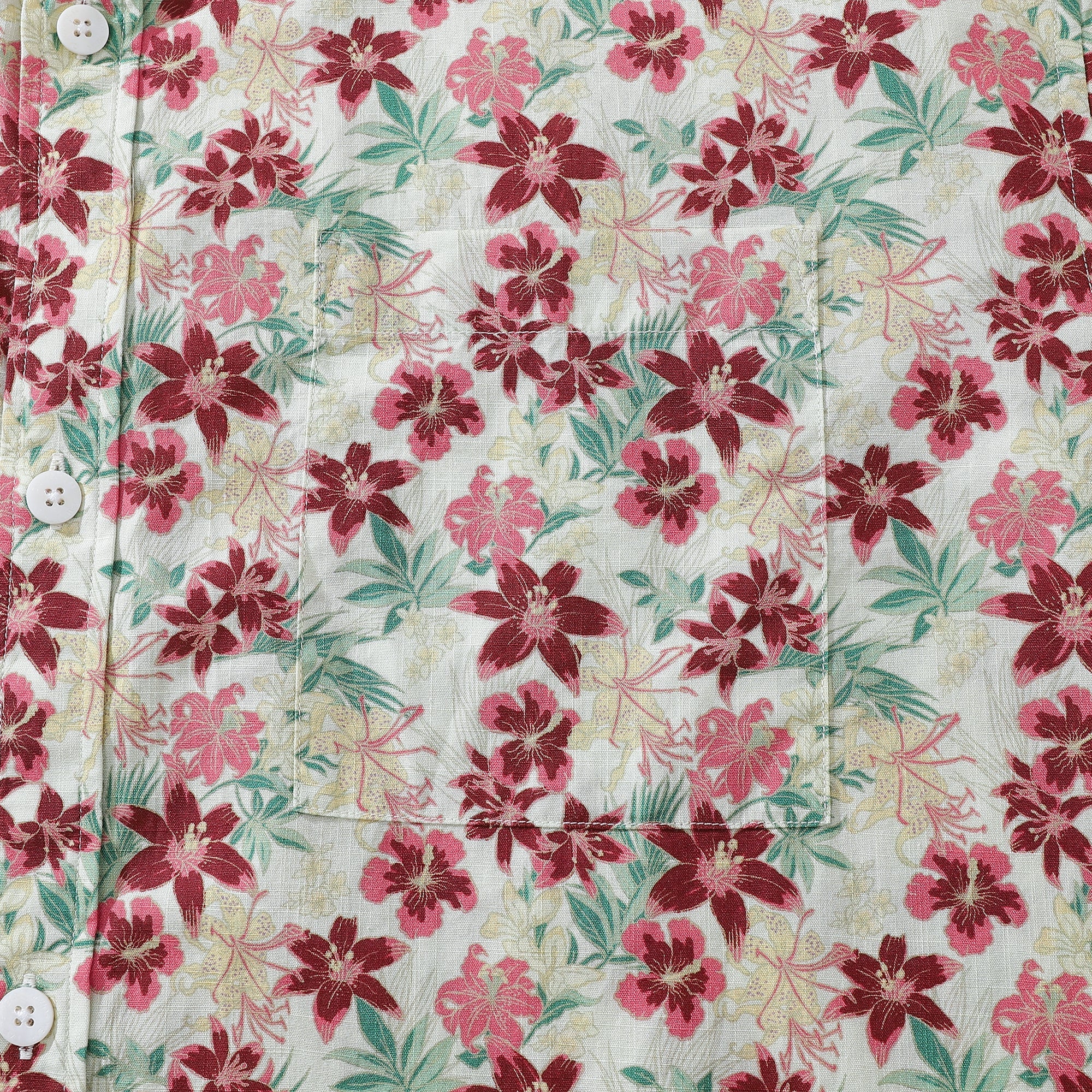 Men's Floral Hibiscus Vintage Print Hawaiian Aloha Shirt