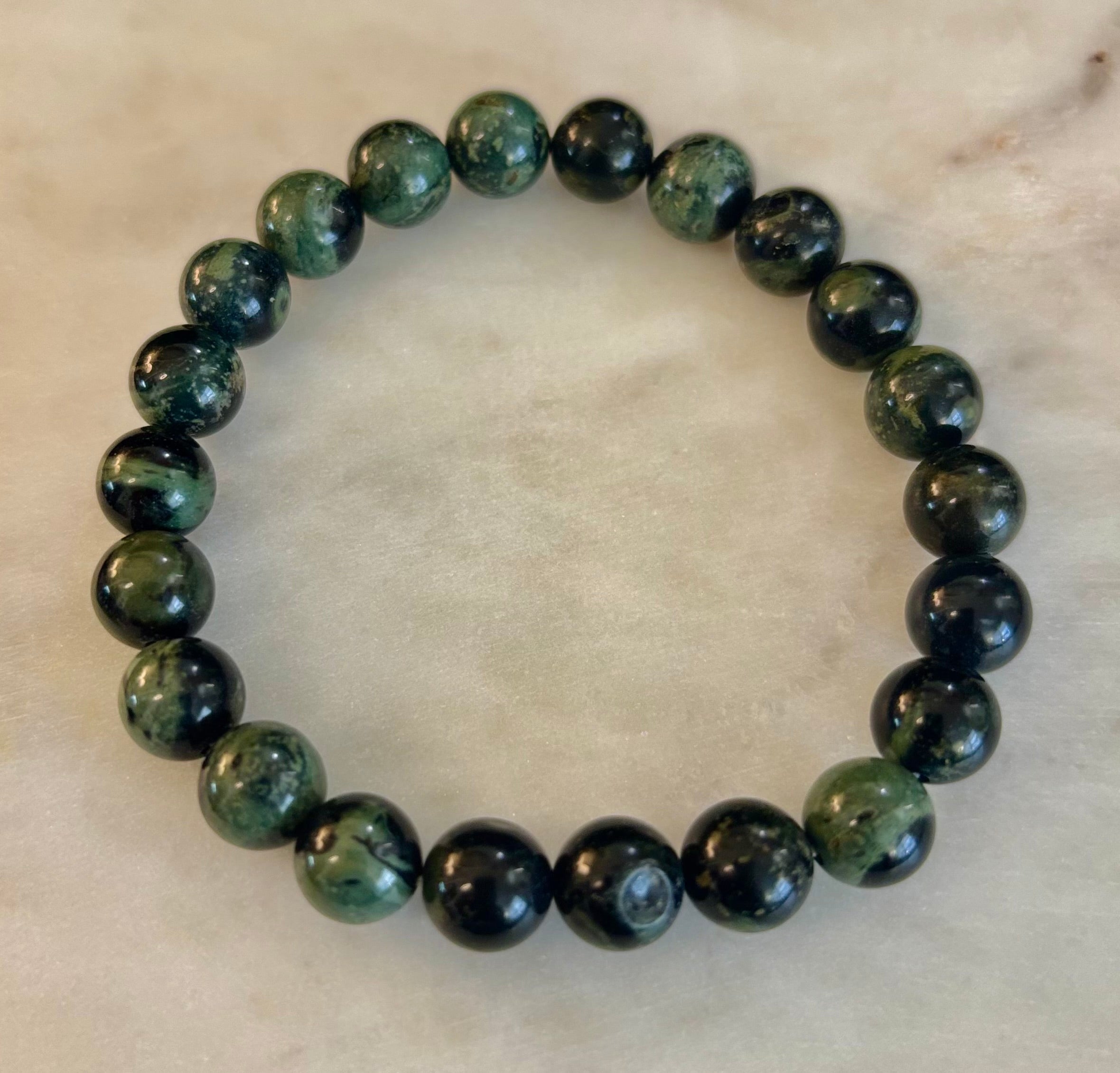 Kambaba Jasper 8mm Reiki-Infused Peace & Manifestation Bracelet (Medium-Large Wrists)