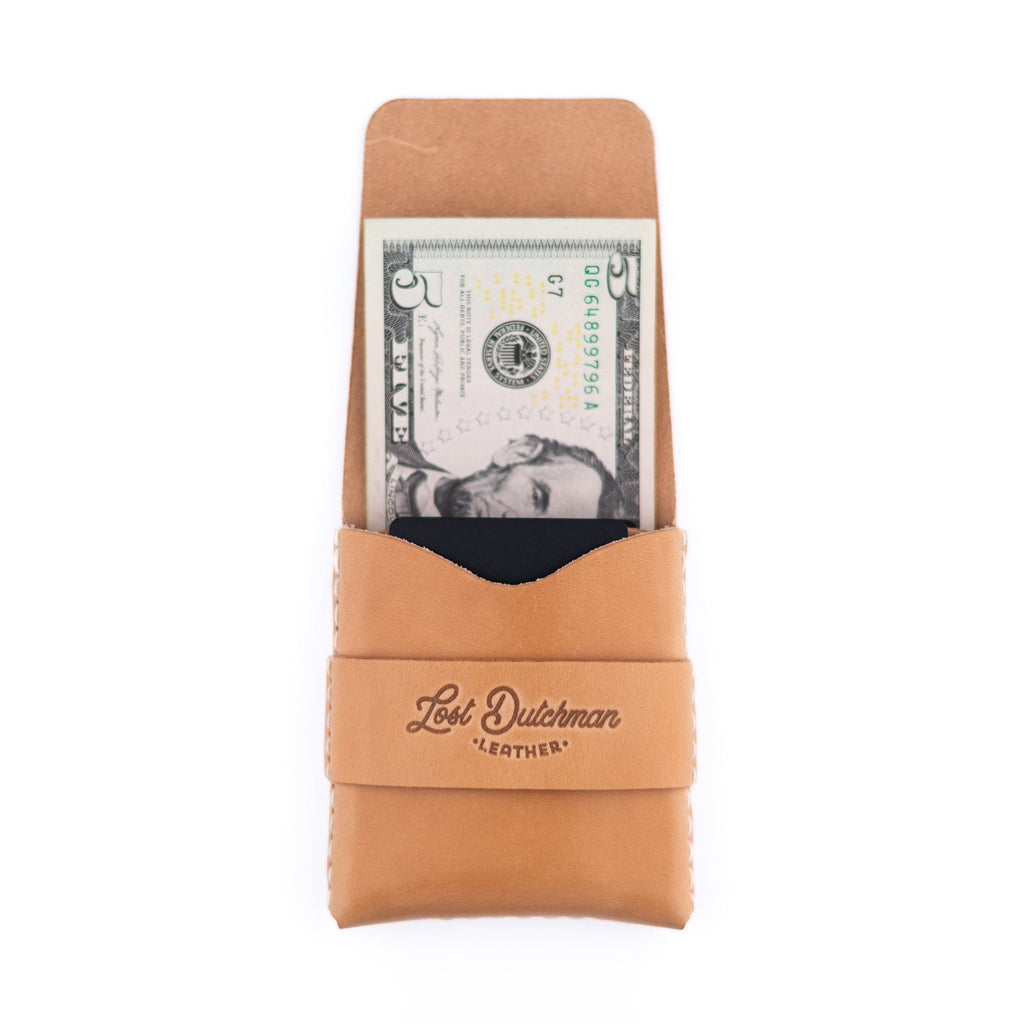 The Big Finn Minimalist Leather Card Holder Wallet in Russet
