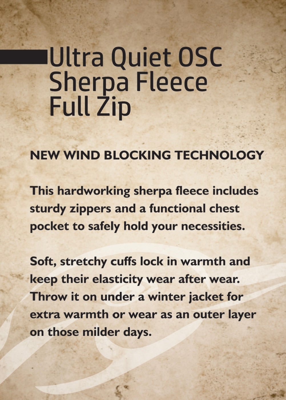 AFW Full Zip Ultra Quiet OSC Sherpa Fleece Jacket