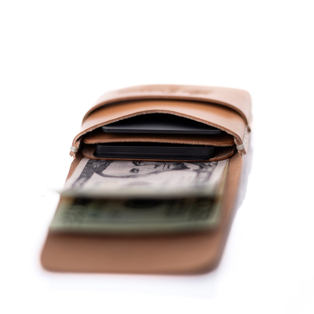 The Big Finn Minimalist Leather Card Holder Wallet in Russet
