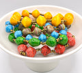 Set of 5 Bohemian Multicolored Paper Bead Bracelets