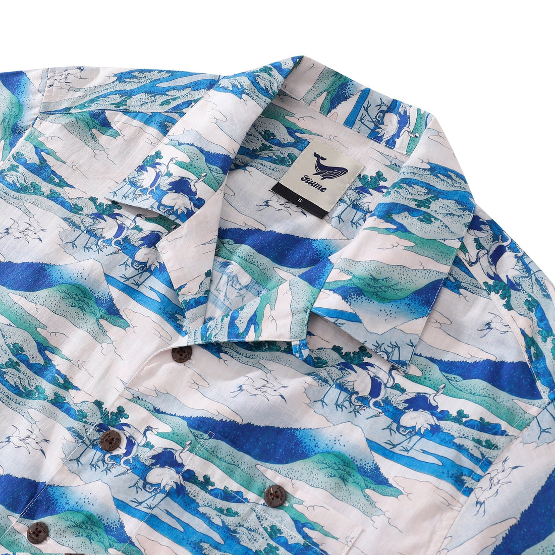 Umezawa Manor Print Men's 100% Cotton Camp Collar Aloha Shirt