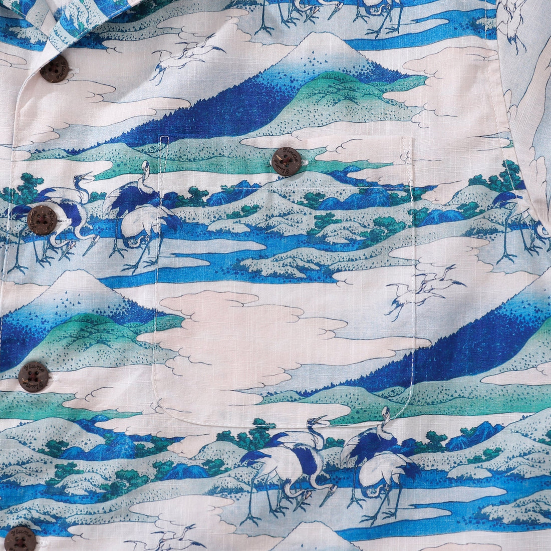 Umezawa Manor Print Men's 100% Cotton Camp Collar Aloha Shirt