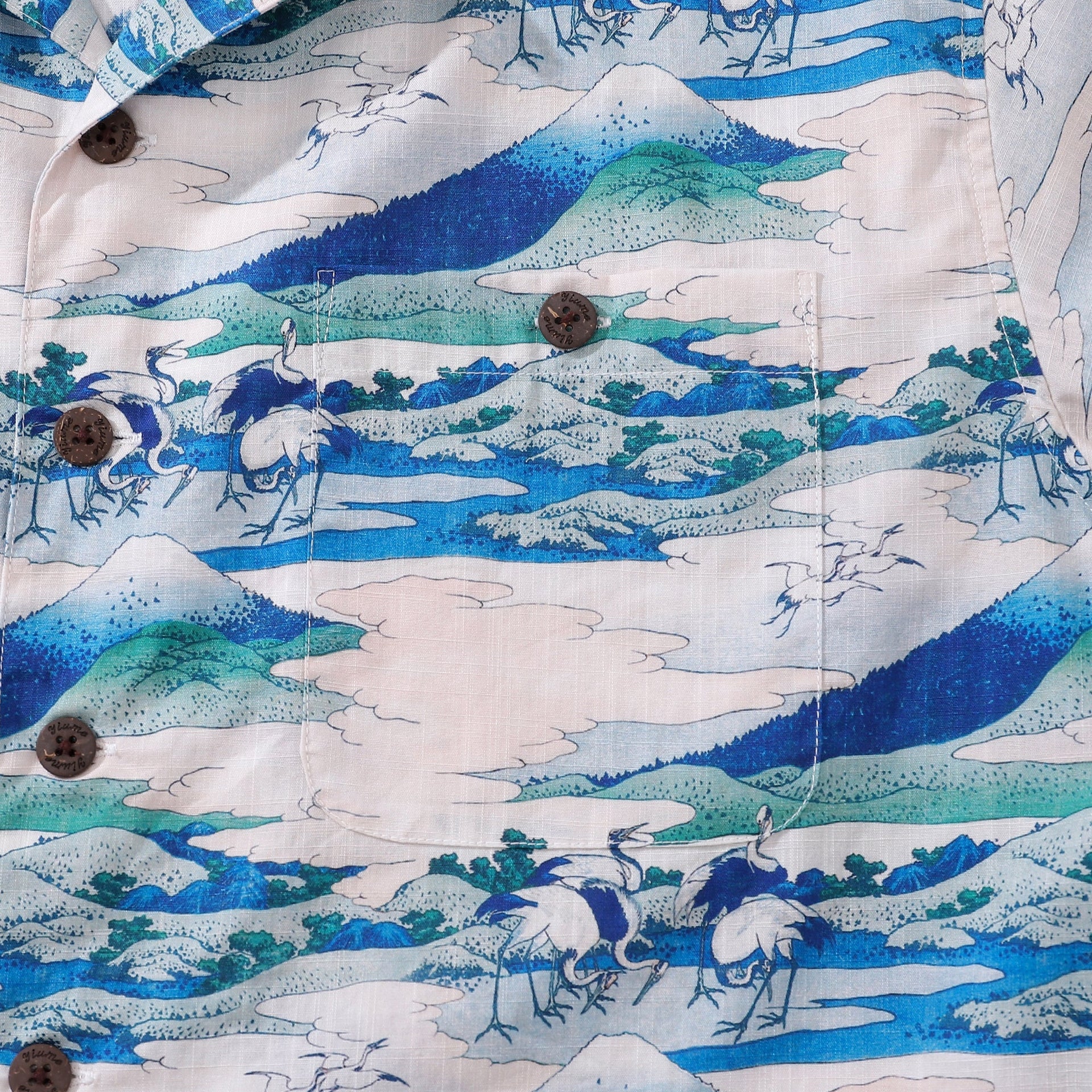 Umezawa Manor Print Men's 100% Cotton Camp Collar Aloha Shirt