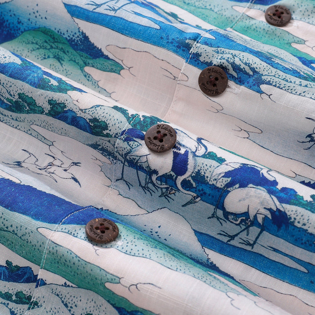 Umezawa Manor Print Men's 100% Cotton Camp Collar Aloha Shirt
