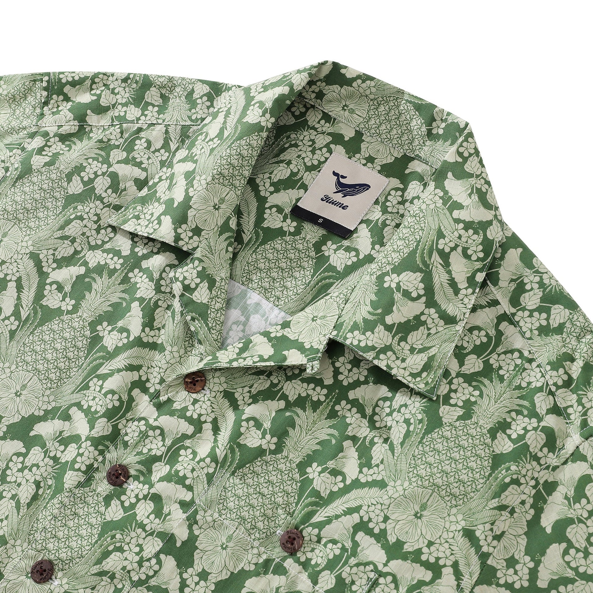 Tropical Print Men's Camp Collar Shirt 100% Cotton Aloha